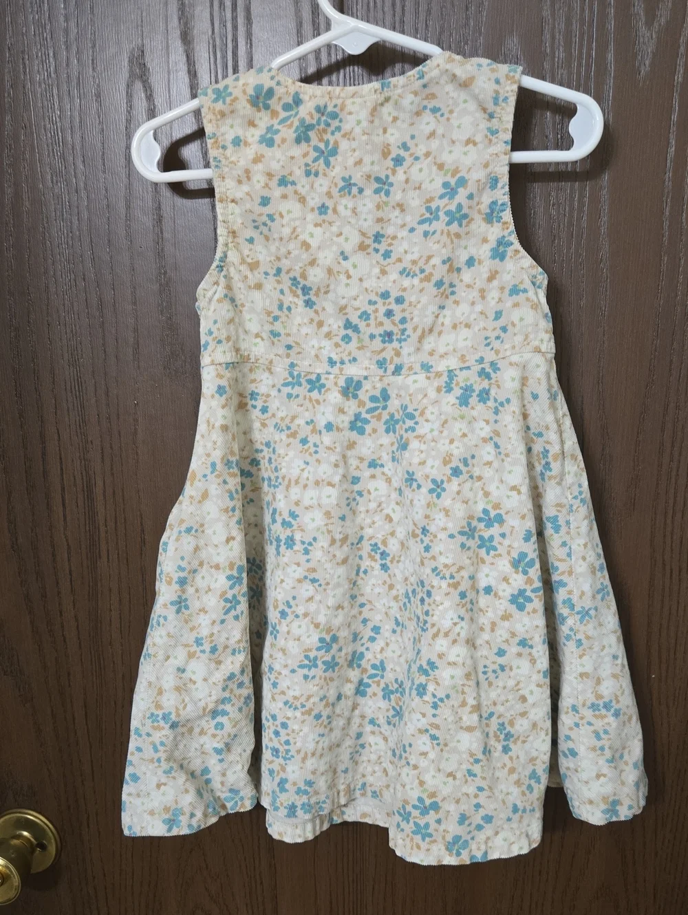 GAP Girls Floral Sleeveless Dress in Cream and Blue